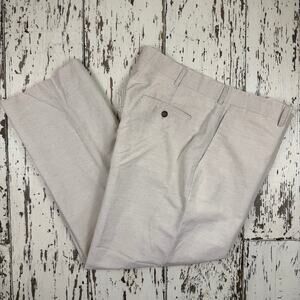 Axist Linen Dress  pant men’s 38x30 flat front cream color Linen /cotton blend